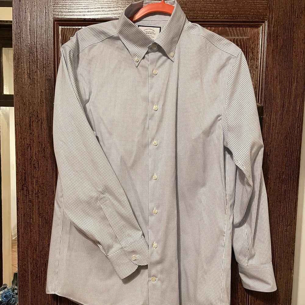 Charles Tyrwhitt Non-Iron Twill Mini Grid Check Shirt